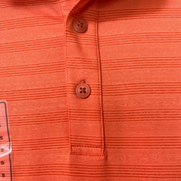 Walter Hagan Perfect 11 Fine Line Textured Stripe Polo in Sweet Orange - Picture 3 of 7